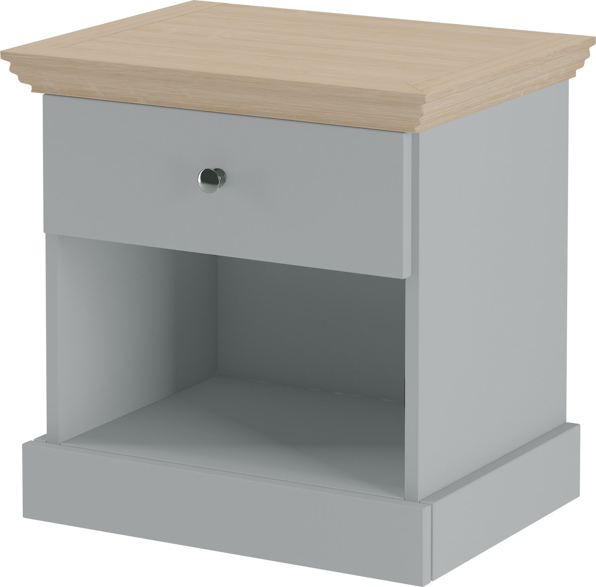 Notio Living Binz-Nachtkastje - 1-lade - Grijs Eikenlook
