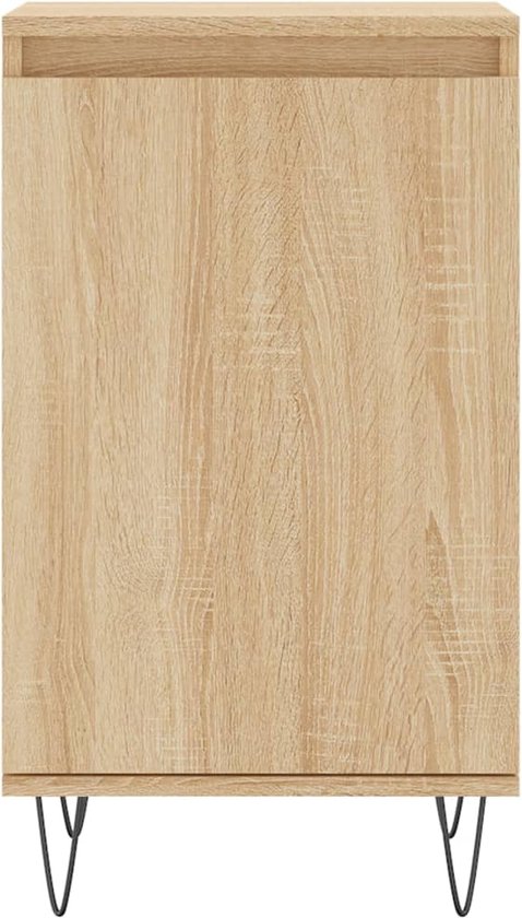 Dressoir met eikenprint, zwarte hairpin poten.