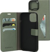 Mobiparts hoesje geschikt voor Apple iPhone 15 - Wallet/Boekhoesje - Eco Leer - Magneet Sluiting - Opberg vakken - Groen