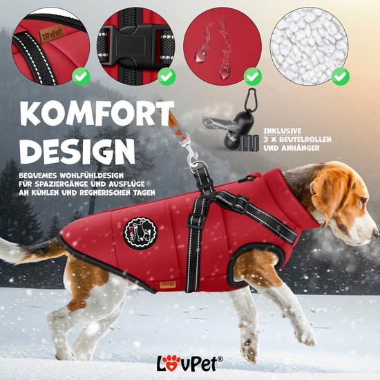 Lovpet® Hondenjas, hondenjas met harnas, incl. 45 stuks