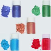 DW4Trading Epoxy Pigment Poeder 5 Kleuren van 10 gr Per Potje - Mica Kleurstof - Geschikt Voor Kaarsen, Zeep, Giethars, Sieraden - Set nr. 13