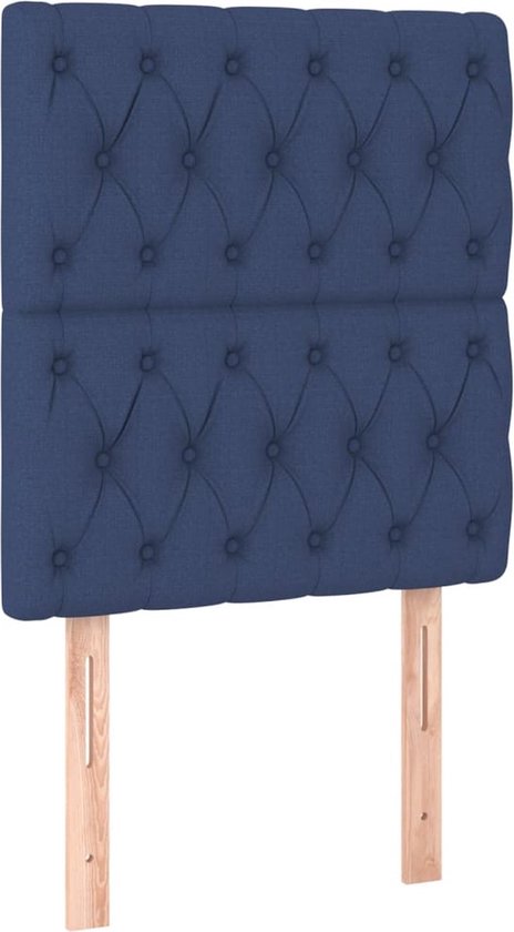 vidaXL Boxspring - Boxspringbed - Boxspring met matras stof blauw 80x200 cm - Bed - Slaapkamerinrichting - Tweepersoonsbed
