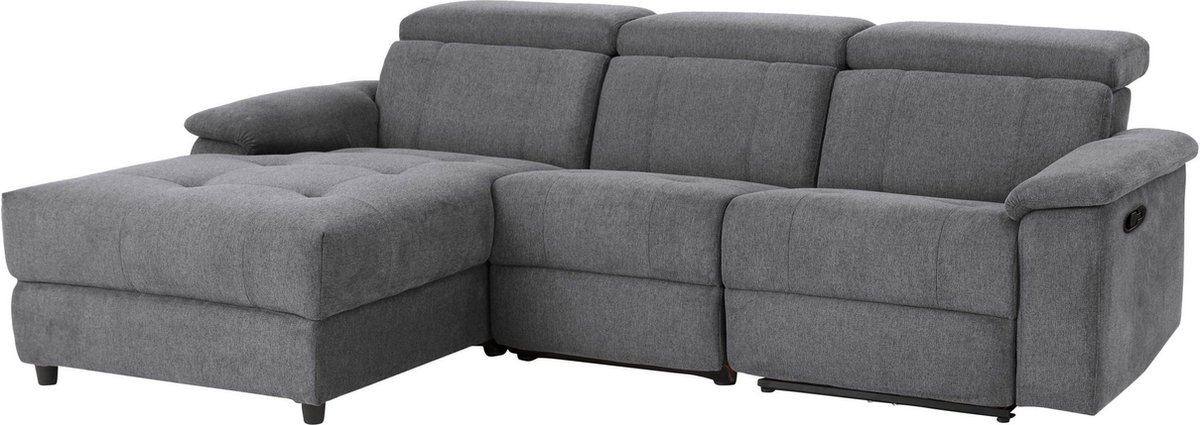 Notio Living Tanaro-Chaiselong - Rechts Handmatig - Antraciet Stof Grijs
