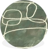 WallCircle - Wandcirkel ⌀ 90 - Abstract - Groen - Kunst - Modern - Ronde schilderijen woonkamer - Wandbord rond - Muurdecoratie cirkel - Kamer decoratie binnen - Wanddecoratie muurcirkel - Woonaccessoires