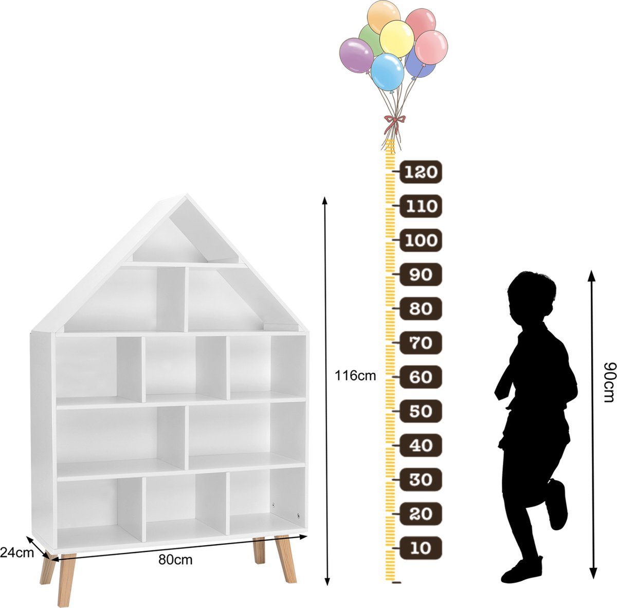 Meuble Rangement Jouet Bibliothèque pour Enfants - FMD-054 - Biens