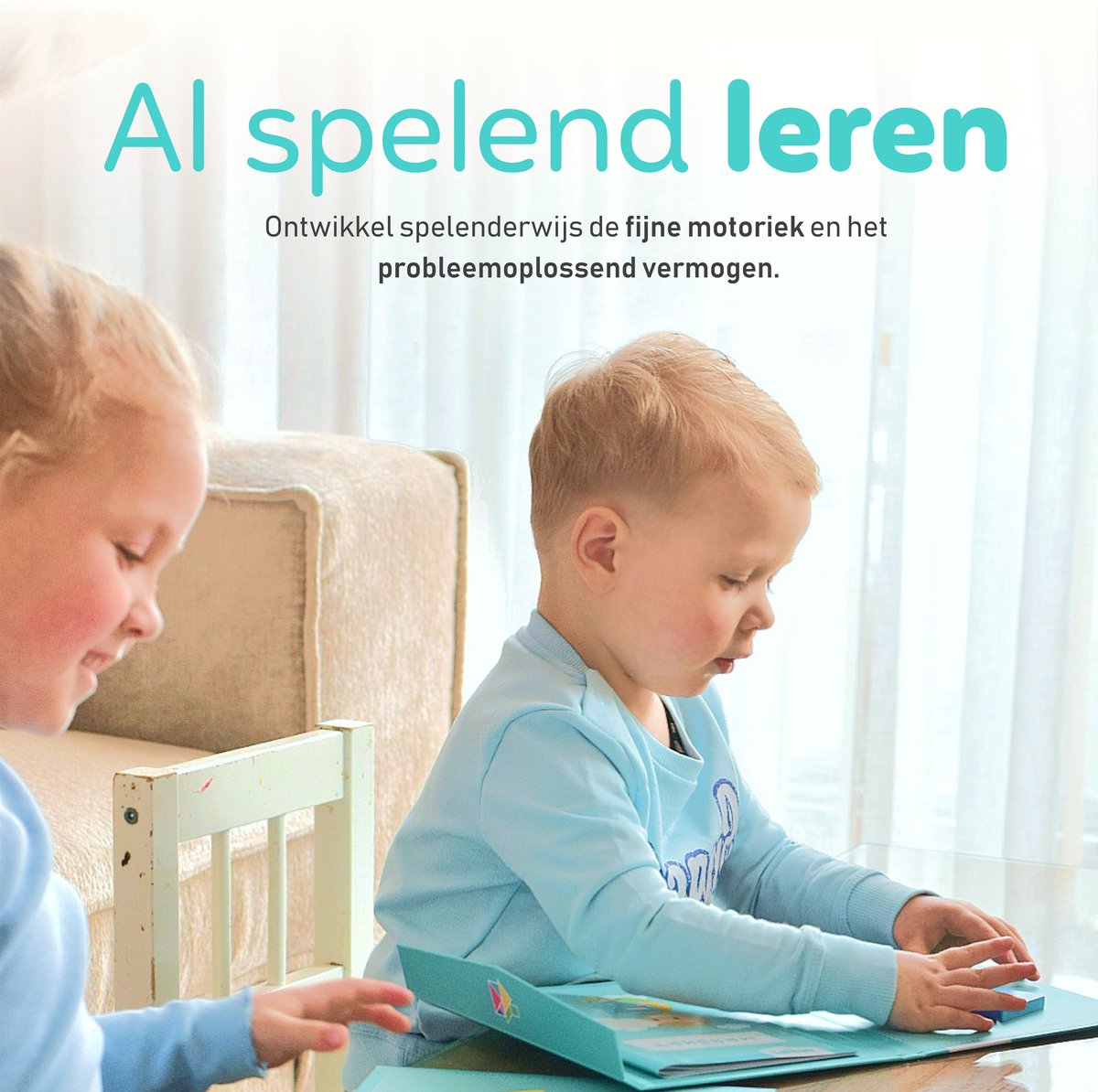 Fesio Tangram Puzzel Magnetisch voor Peuters en Kleuters - Puzzelboek/Magneetboek/Houten Vormenpuzzel - Turquoise — afbeelding 11