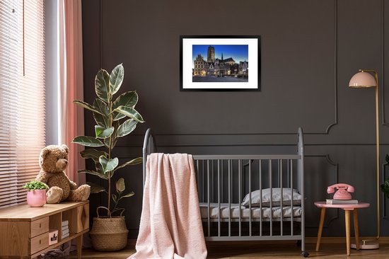 Affiche avec cadre Marktplaats - Lampe - Malines - 60x40 cm