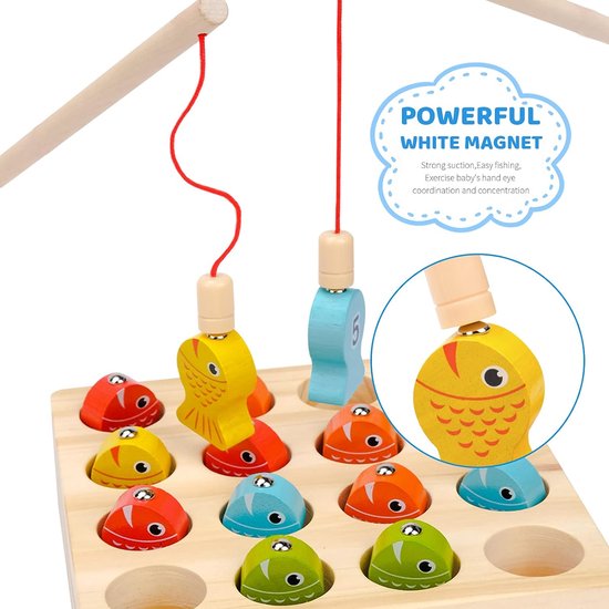 LinStyle Montessori Jouets en bois pour enfants, Jeu de pêche, speelgoed à  partir de 2