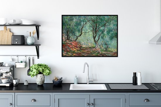 Cadre photo avec affiche - Oliviers dans le jardin Moreno - Peinture de Claude Monet - 80x60 cm - Cadre pour affiche