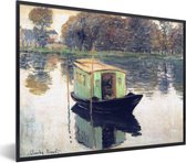 Fotolijst incl. Poster - De atelierboot - Schilderij van Claude Monet - 40x30 cm - Posterlijst