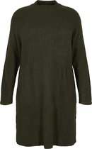 ZIZZI MCOMFY RIB, L/ S, ABK DRESS Robe Femme - Vert Foncé - Taille XL (54-56)