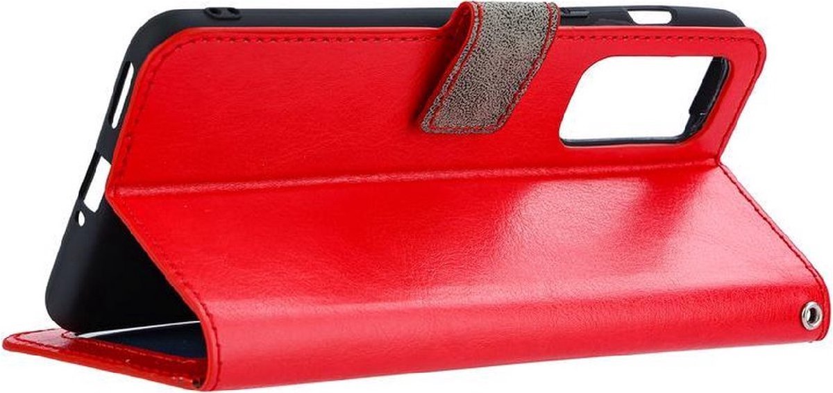 LuxeBass Boekhoesje geschikt voor iPhone 13 - Rood - telefoonhoes - gsm hoes - telefoonhoesjes