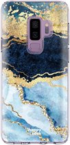 HappyCase Samsung Galaxy S9 Plus Flexibel TPU Hoesje Blauw Marmer