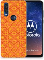 Motorola One Vision TPU bumper Batik Orange
