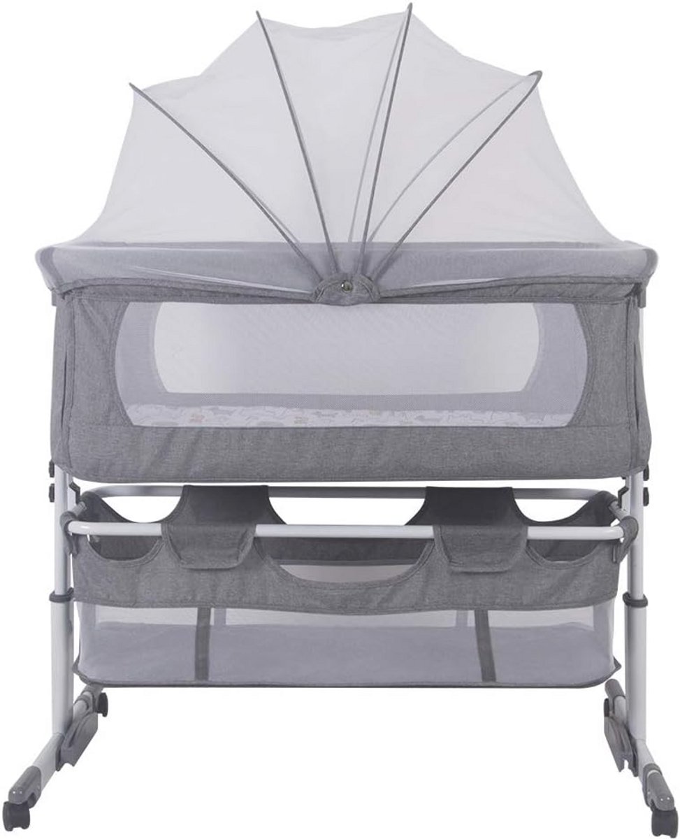 Multifunctioneel Opvouwbaar Babybed met Schommelfunctie en Muggennet