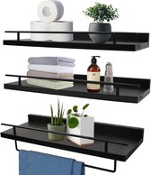 DHSWNNG 2 stuks kleine wandplanken, zelfklevende fotolijsten, zwart, wandboard, zwevend rek, zonder boren, boekenkast, muur voor keuken, woonkamer, kantoor, thuis (20 x 8,5 x 5 cm