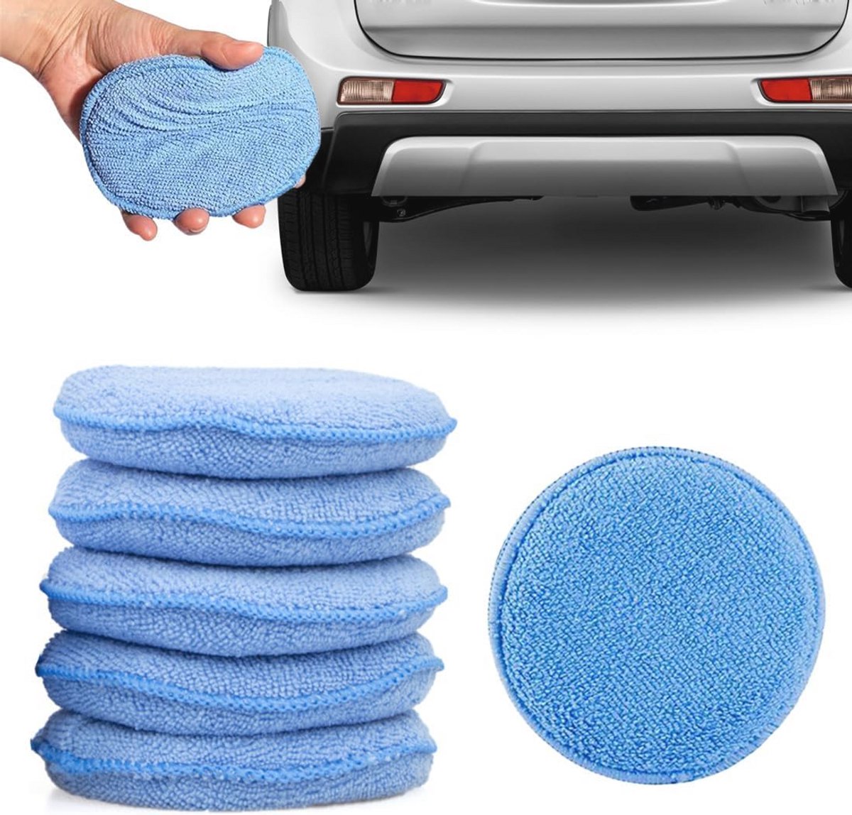 6 Stuks Microvezel Auto Applicator Pads - Polijstsponzen voor Perfecte Afwerking