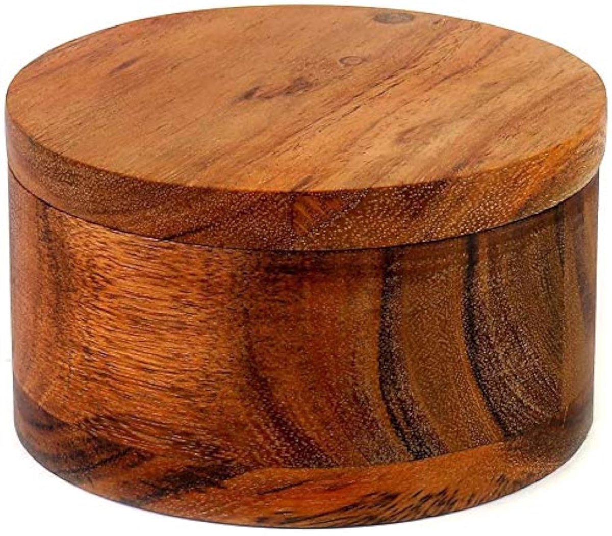 Ibenzoa® Houten Keukenpot voor Kruiden en Specerijen met Draaideksel, Handgemaakt van Natuurlijk Hout