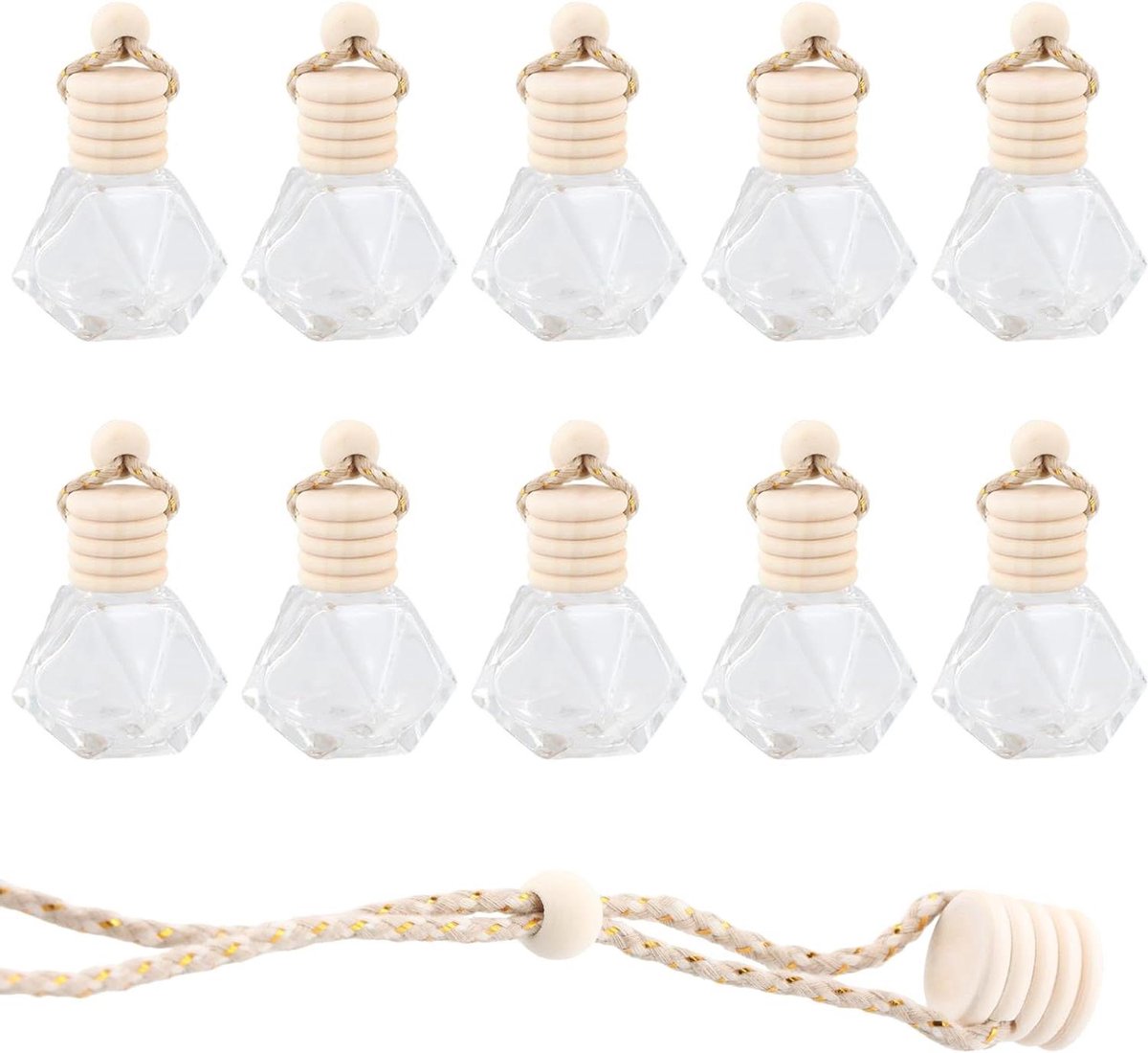 Navulbare auto-luchtverfrissers - 10 stuks - 8 ml - etherische olie - aromatherapie - voor auto, thuis en kantoor
