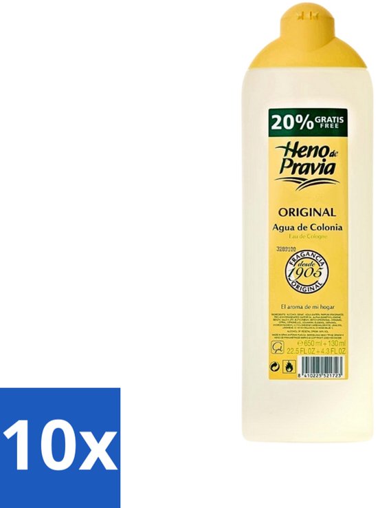 Heno de Pravia - Cologne - Original Geur - Verfrissend & Luxe - 780 ml - Bulkverpakking - 10 stuks