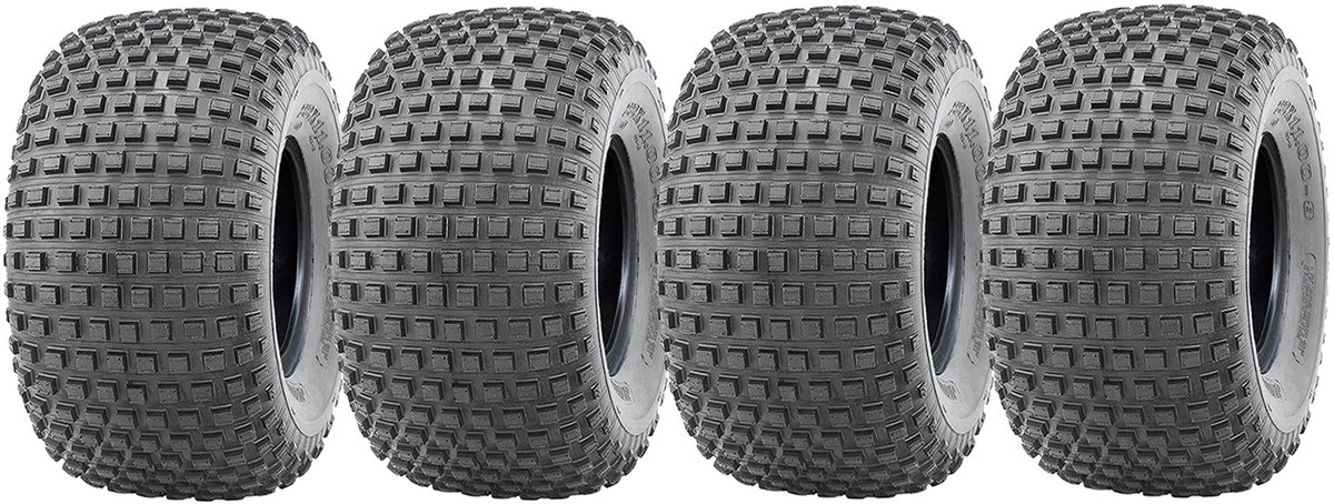 22x11.00-8 ATV-band met noppen, quad-aanhangerband 22 11 8, 4-laags heavy-duty, set van 4
