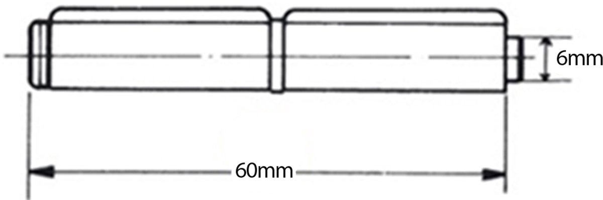 Scharnier 60 mm, stalen profiel, lasbaar, met verwijderbare pen