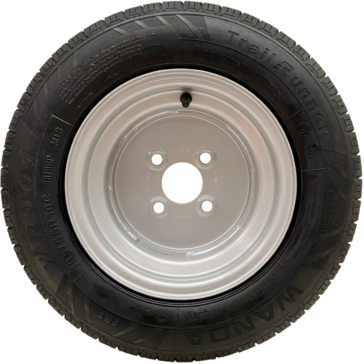 195/55R10C Wanda WR301 aanhangwagenwielen, 4 x 100 mm wielbasis, voor hoge snelheden, 750 kg (set van 2)