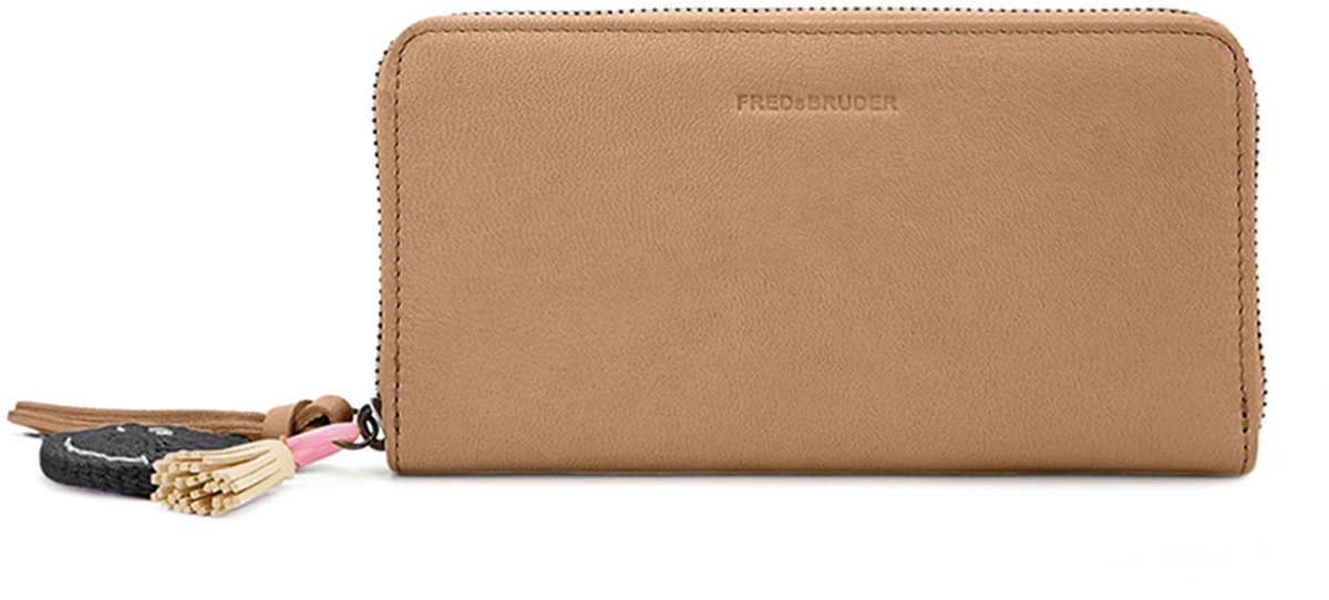 FredsBruder Take A Smile Portemonnee Leer 19 cm - Dames - Horizontaal - milk coffee