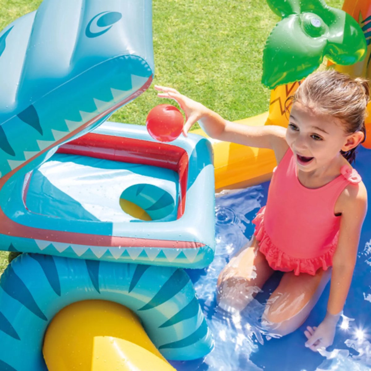 Intex Dinosaur Opblaaszwembad met glijbaan - 249 x 191 x 109 cm — afbeelding 21