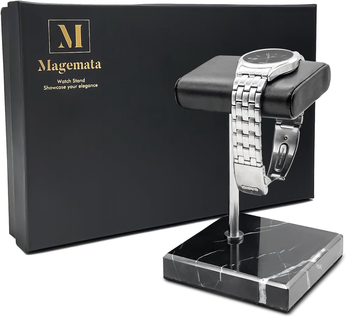 Zwart Marmeren Horloge Stand voor Horloges en Armbanden