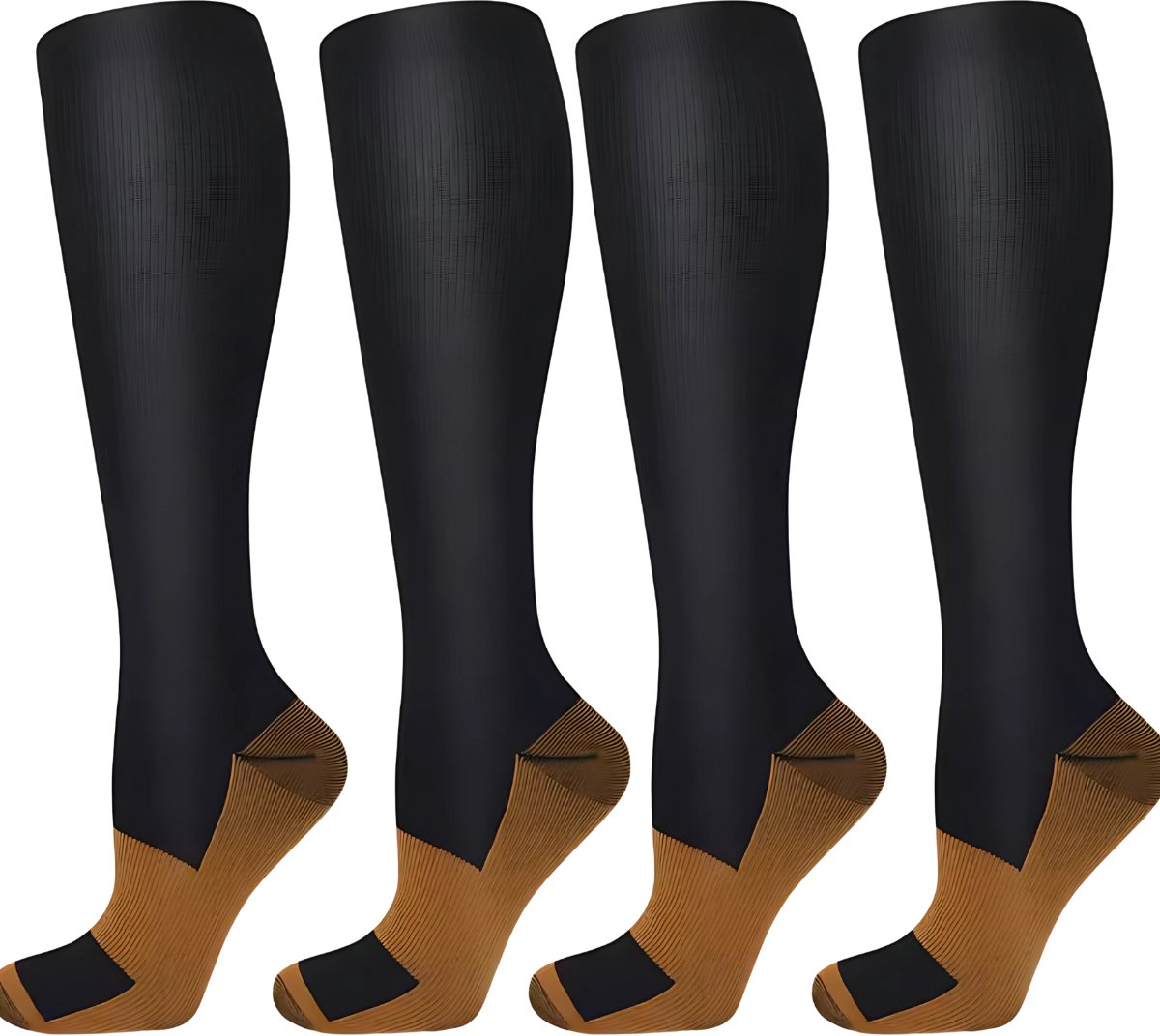 S4D® - Compressiekousen - Steunkousen - Compressie Sokken Voor Sporten, Werken of Reizen - Optimaal Comfort en Prestatie - Maat 40 tot 44 (L/XL) - 2 Paar !