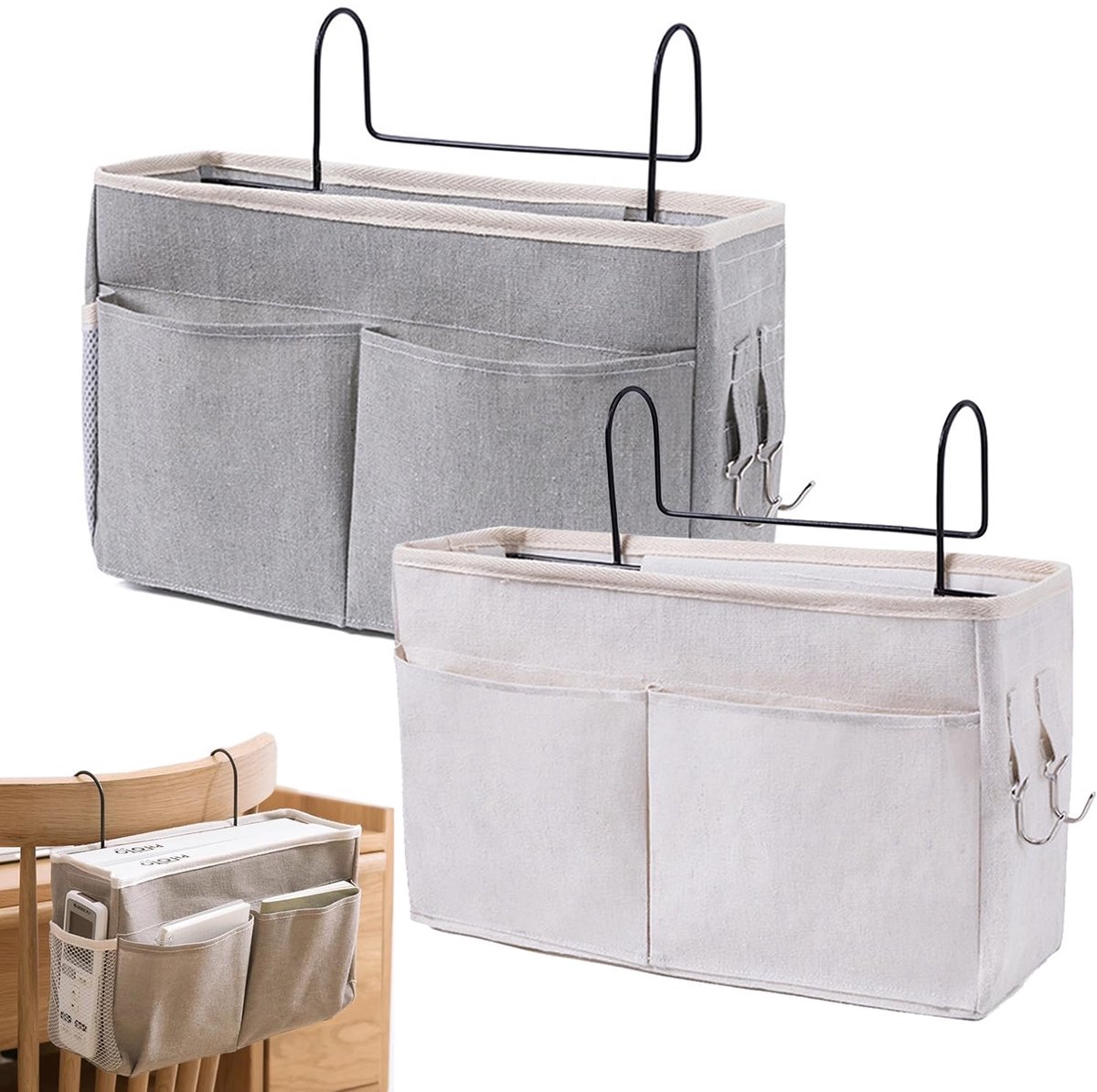 Ibenzoa® Extra Grote Multifunctionele Hangende Bedorganizer voor Diverse Opbergoplossingen in Huis en Kantoor