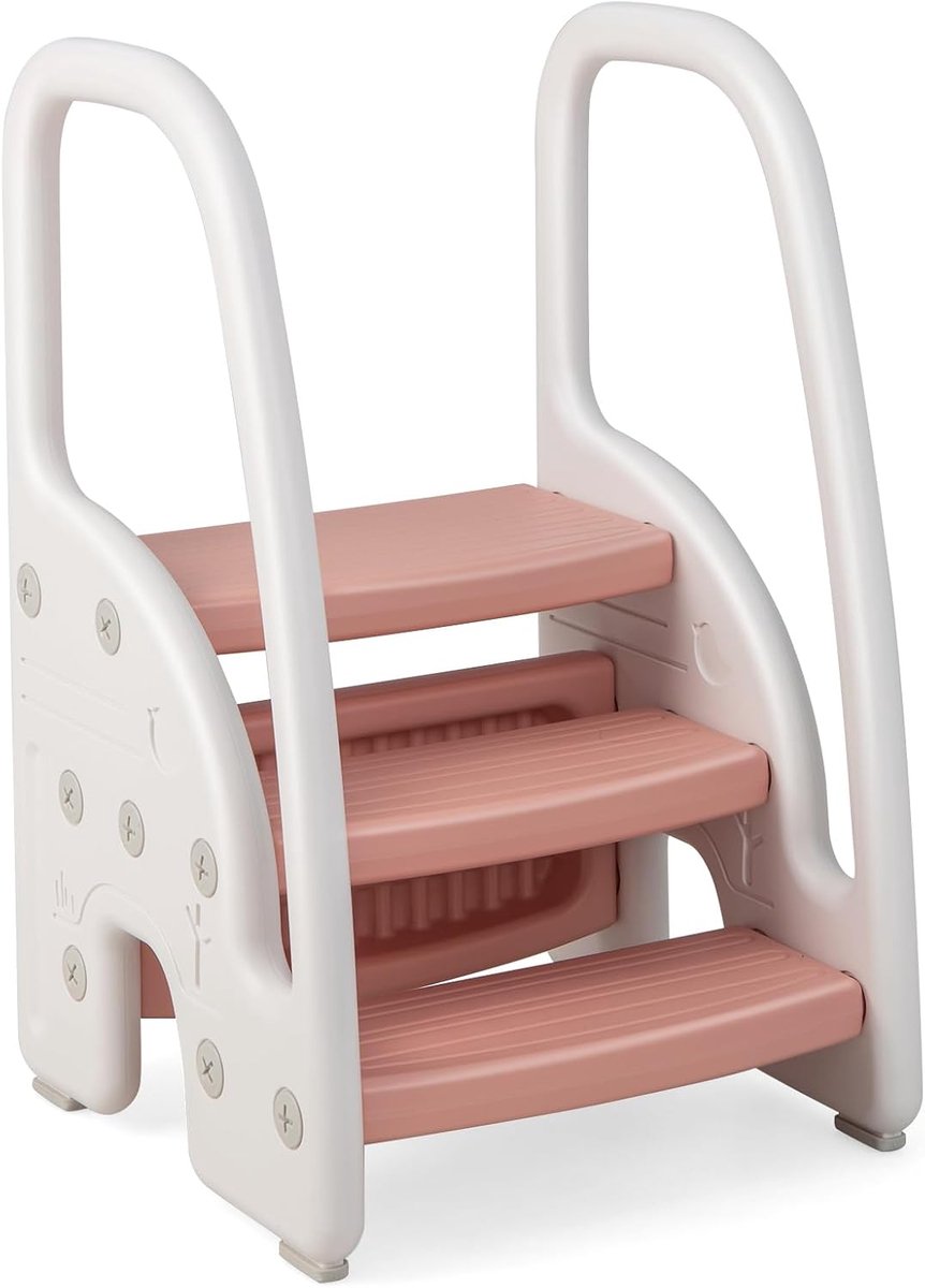 Image of 3-traps verstelbare opstapkruk voor kinderen - veilige en duurzame kinderkruk met antislip voetkussen