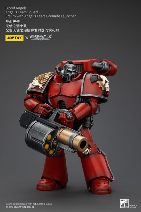 Joy Toy (CN) Warhammer The Horus Heresy Figurine d'action 1/18 Blood Angels Angel's Tears Squad Erelim avec lance Grenade Angel's Tears Figurine d'action 12 cm