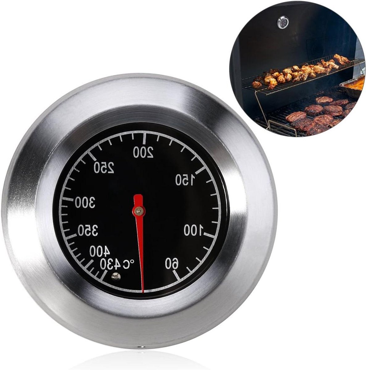 BBQ-thermometer voor alle grills, rookovens en grillwagens - Analoog barbecue-accessoire