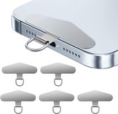 5 Patchs Lanière Triangle Pour Téléphone - Attache Métal Universelle 48x15mm