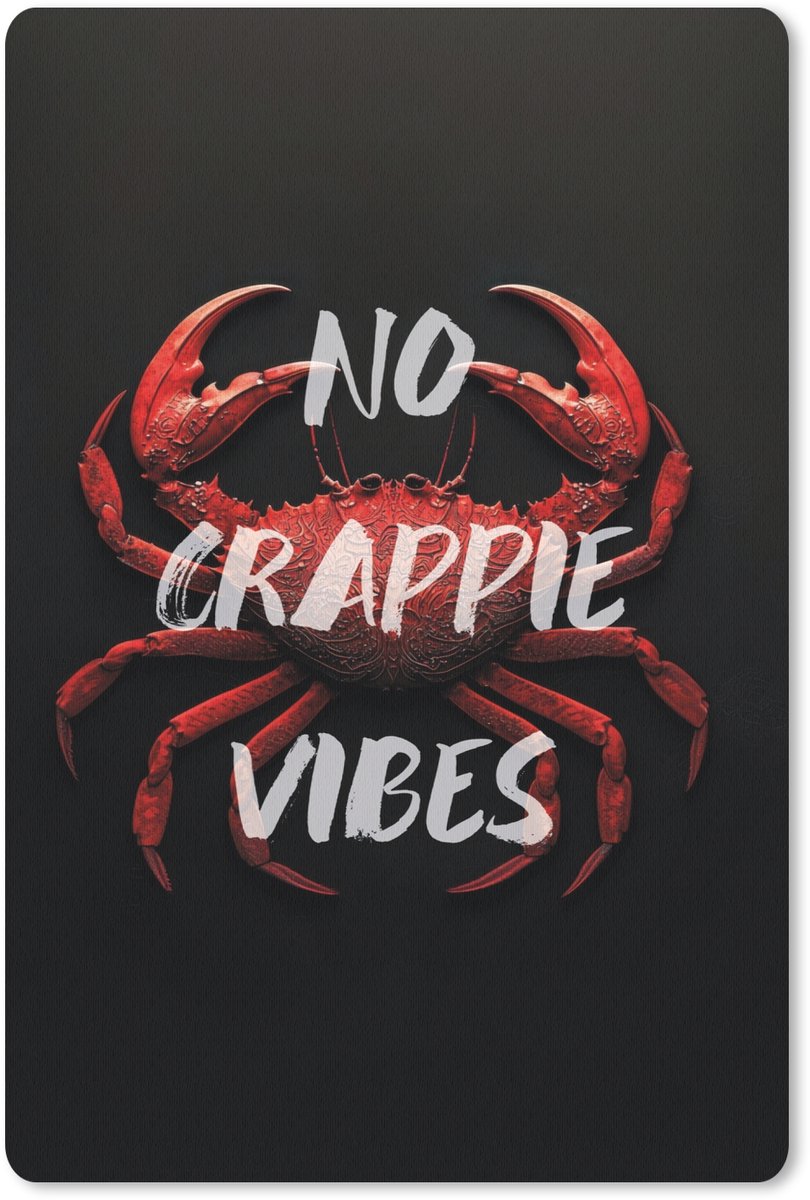 Muismat 18x27 cm - Mousepad Krab - Rood - Tekst - Zwart - Muismatten