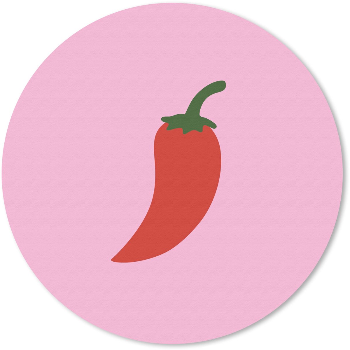 Muismat rond 40x40 cm - Mousepad Peper - Rood - Illustratie - Ronde muismatten