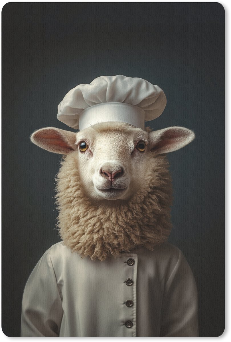 Muismat 18x27 cm - Mousepad Schaap - Wol - Kok - Muismatten