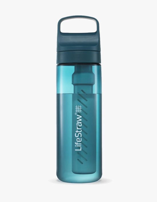 Lifestraw Peak LifeStraw Go Series Waterfles 18oz - Vacuüm Geïsoleerd RVS Met Filter, BPA-vrij (Egeïsche Zee) Roestvrijstalen Vacuumfles