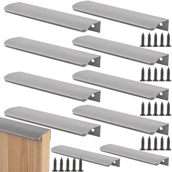 flintronic 6 stuks meubelgrepen, verborgen gebogen deurgreep, moderne