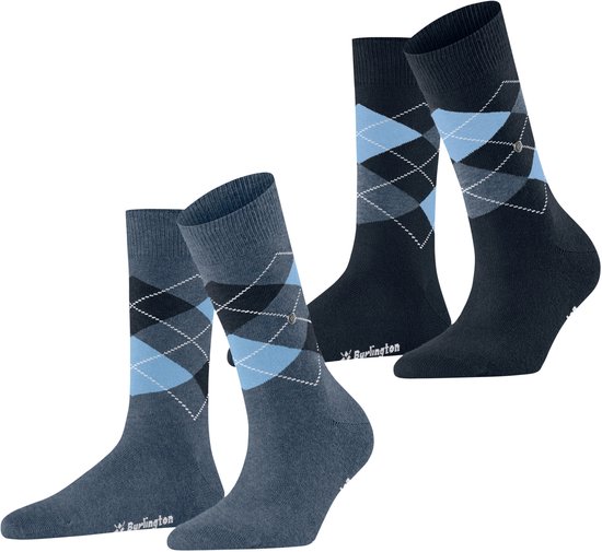 Burlington 2-pack Sok Everyday Argyle Dames 22012 6660 light denim 36-41