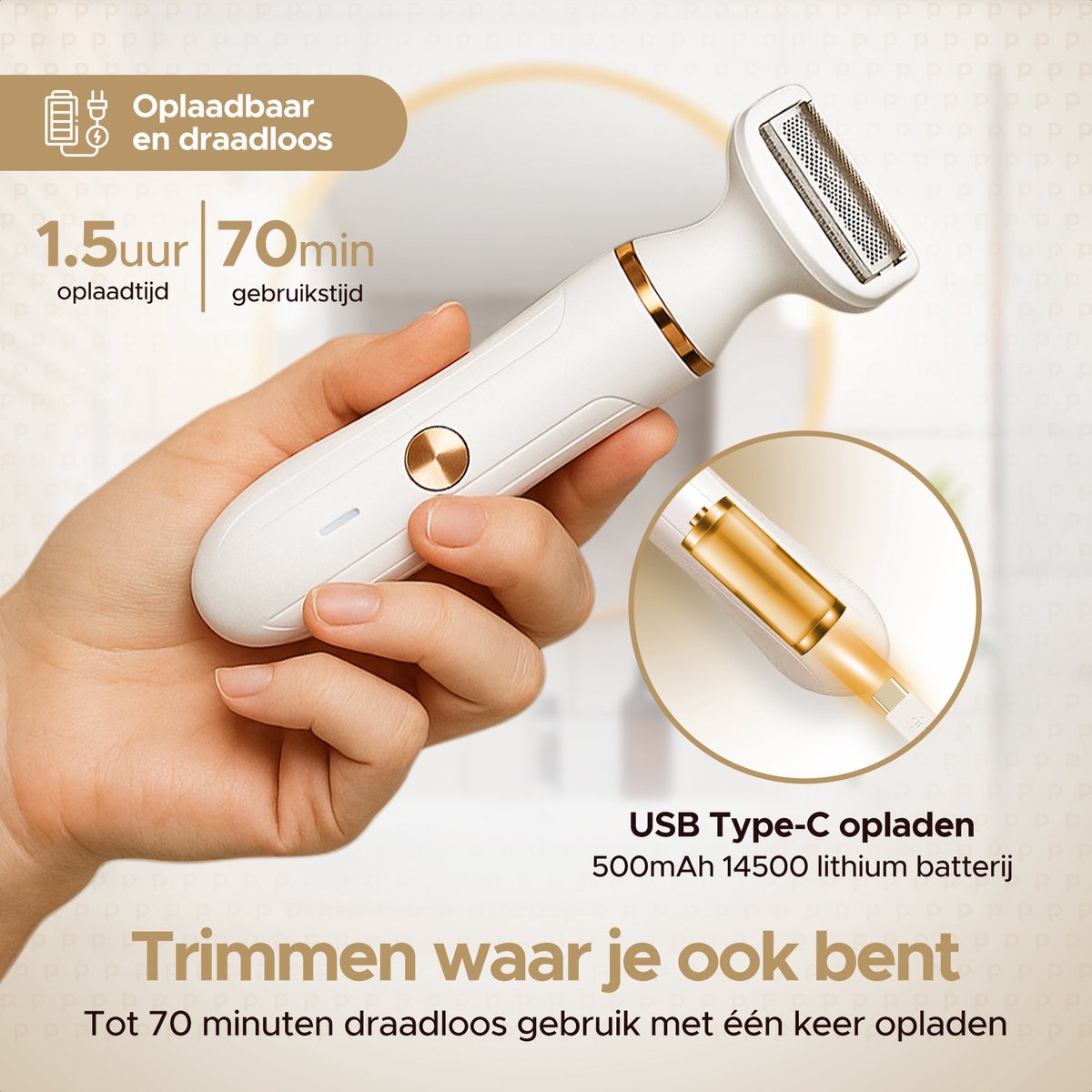 Parvale® Ladyshave 4 in 1 - Ladyshaves voor Vrouwen – Scheerapparaat Vrouw - Trimmer - Epileerapparaat dames - Epilator - Gezichtsepilator - Bikinitrimmer - Gezichtsontharing Dames thumbnail 6