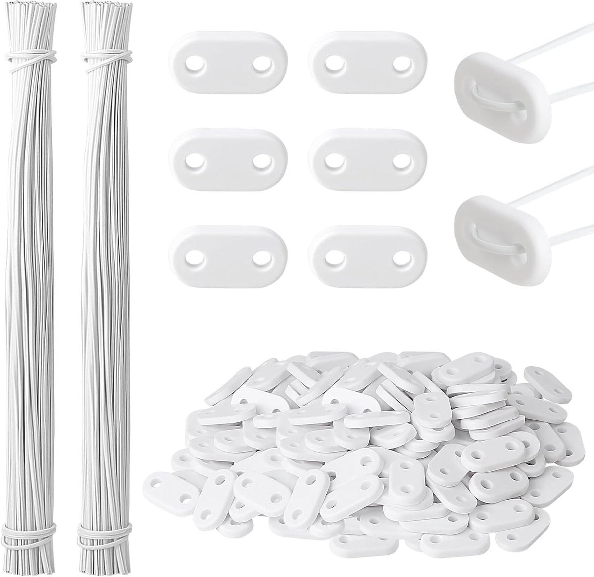 Bevestigingsset voor pvc inkijkbescherming met 210 kabelbinders voor tuinbescherming (wit)
