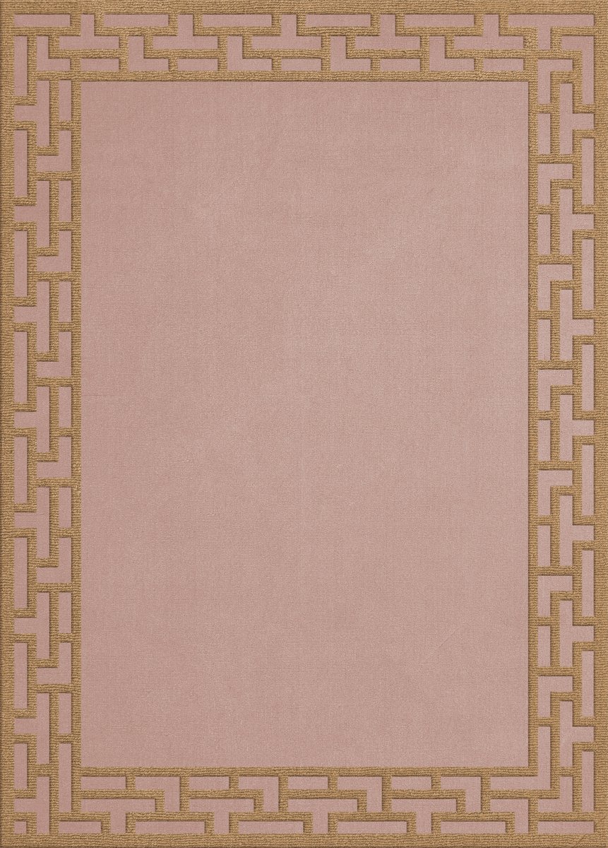 Layered Alice Crawley Indocine Mellow Rose Vloerkleed - 250 x 350 cm - Roze - Rechthoekig - Wol - Slaapkamer, Woonkamer, Eetkamer - Strepen - Modern