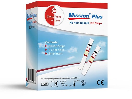 Bandelettes De Test Hb Hémoglobine MISSION - 50 Bandes - Pour Usage Aux États-Unis - Neuf