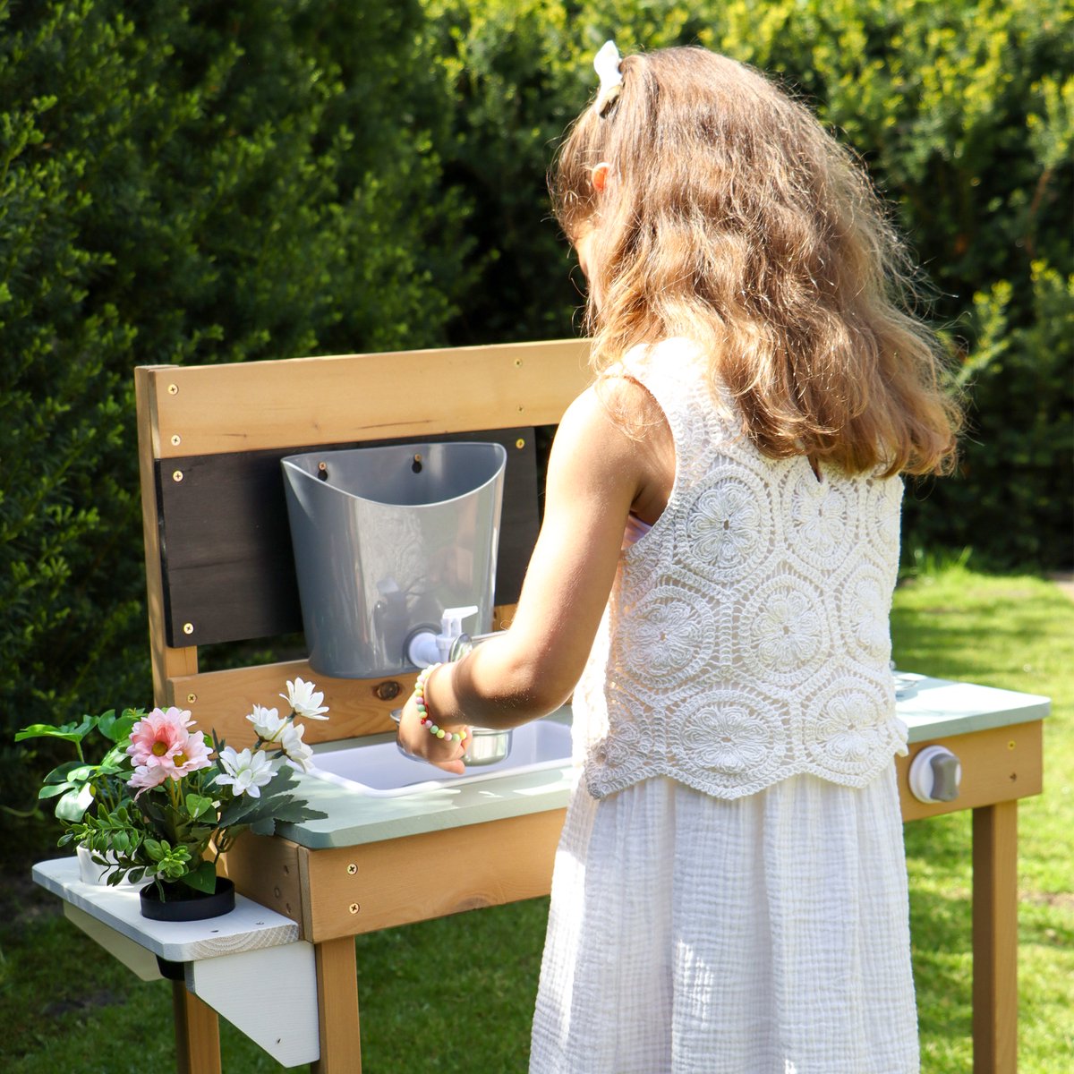 AXI Puck Zand & Water Speelkeuken Bruin/groen - Incl. 6-delige accessoire set - Modder Keuken — afbeelding 14