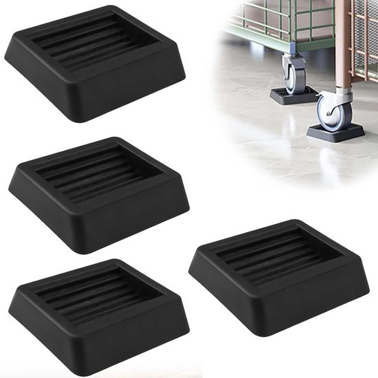 WIGUROE Metalen pannenonderzetter, 2 stuks, zwarte pannenbeschermer, met antislip onderkant en rubberen voetjes, geschikt voor keuken, buitenkeuken, eettafel enz