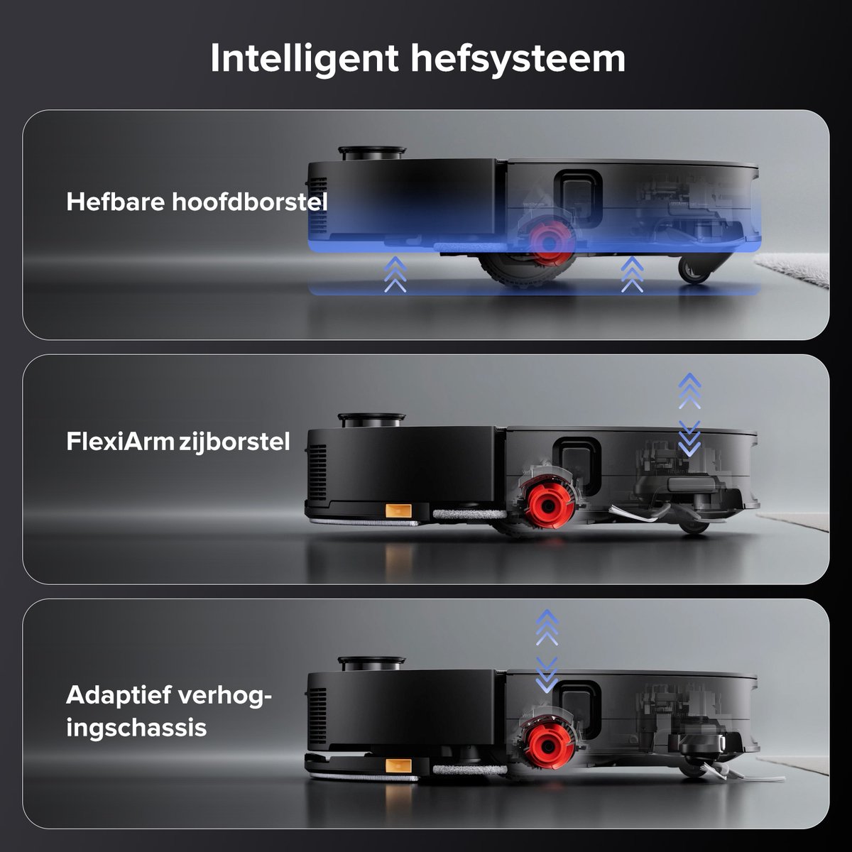 Afbeelding 3 van roborock Saros 10 Robotstofzuiger met Dweil, 22.000Pa, 7,98 cm Ultradun, Auto Afneembare Mop, AI 3.0 Obstacle Vermijding, Auto Wasmiddeldosering, Heet water dweilwassing & Dock Zelfreiniging (Zwart)