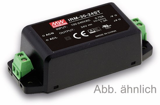 Alimentation intégrée CA/ DC MEAN WELL IRM-30-12ST, 12 V-/2,5 A, 30 W